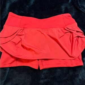 lululemon athletica Red Ruffle Athletic Skort